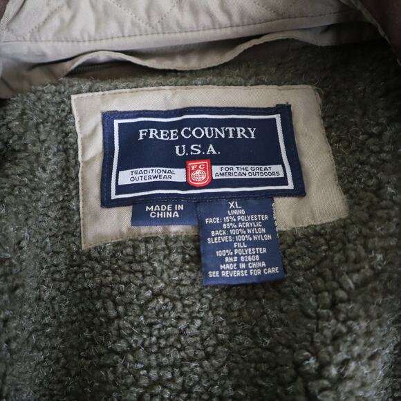 Free Country Mens Vintage Sherpa Lined Jacket Size XL Water Repellant Outerwear - Picture 6 of 13